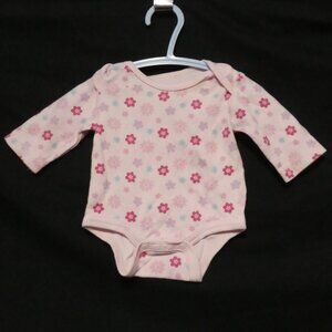 LOVE N CUDDLES | 10 lbs - 1 month | Pink Floral Onesie - Diaper Shirt